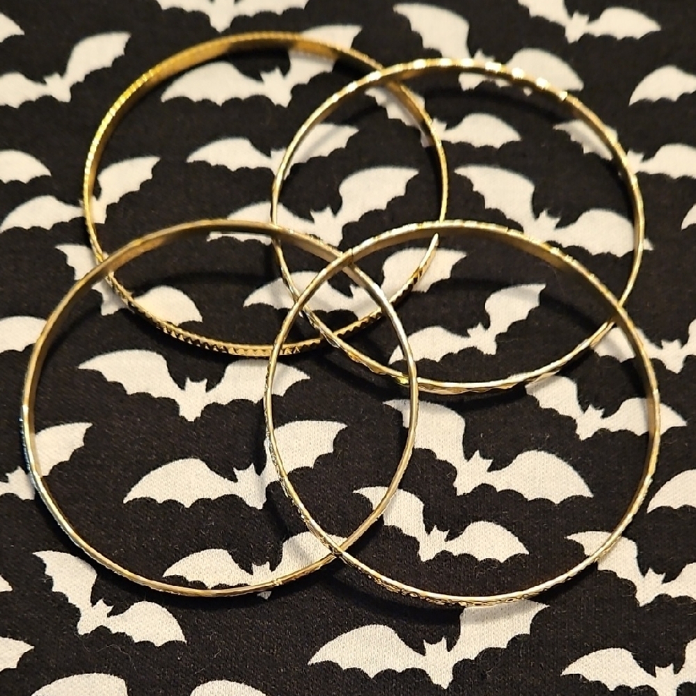 4 Gold Bangle Bracelets